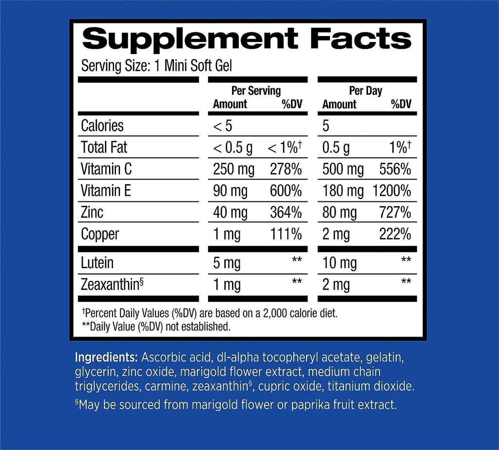 Lutein Zinc Eye Vitamin Supplement 210 Softgels M721
