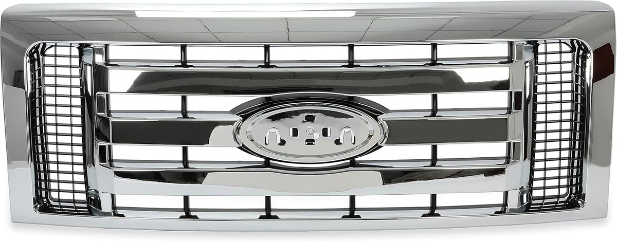 Chrome Silvery Shell and Black Front Bumper Grille Assembly Pack of 2 B52676