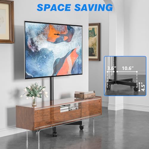 Mobile TV Cart Rolling TV Stand for 23-60 Inch Screens with Tilt and Height Adjustable B962728