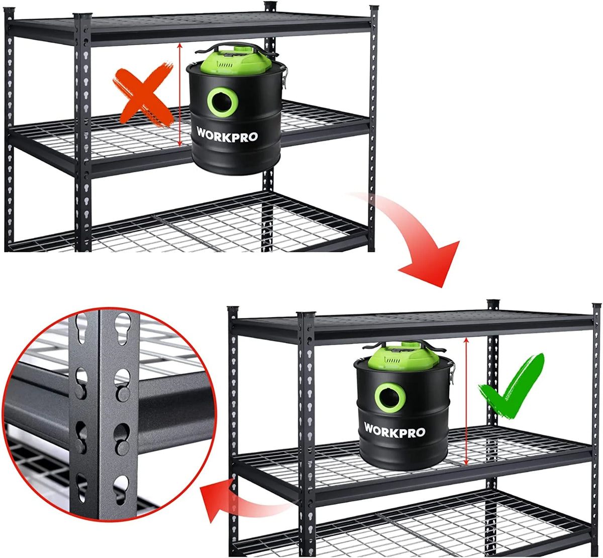 5-Tier Metal Shelving Unit, 48”W x 24”D x 72”H, Heavy Duty Adjustable Storage Rack, 4000 lbs Load Capacity E1106