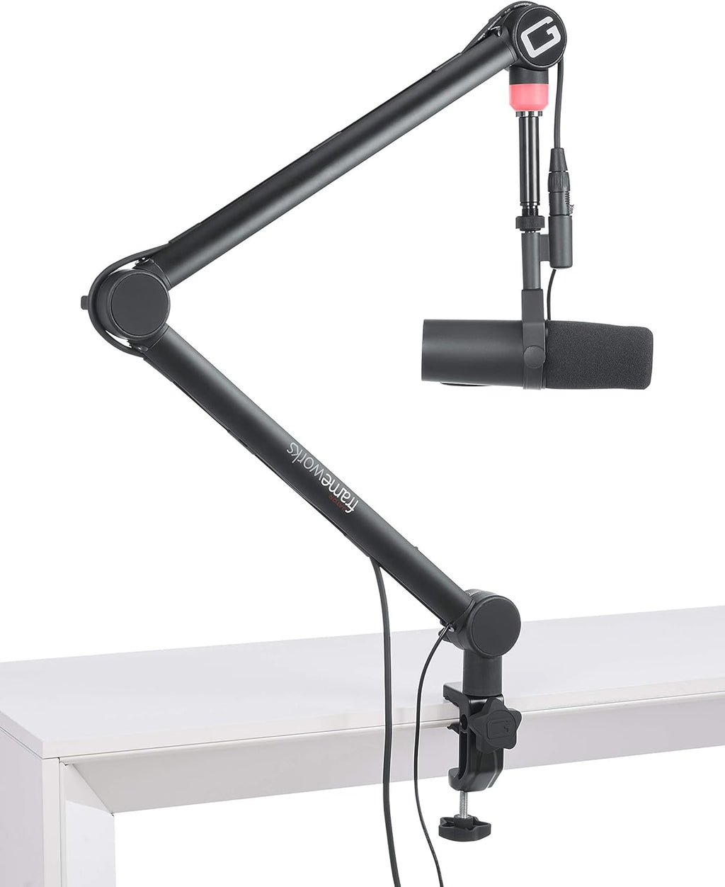 Desktop Broadcast Microphone Boom Stand with On-Air Indicator Light W216