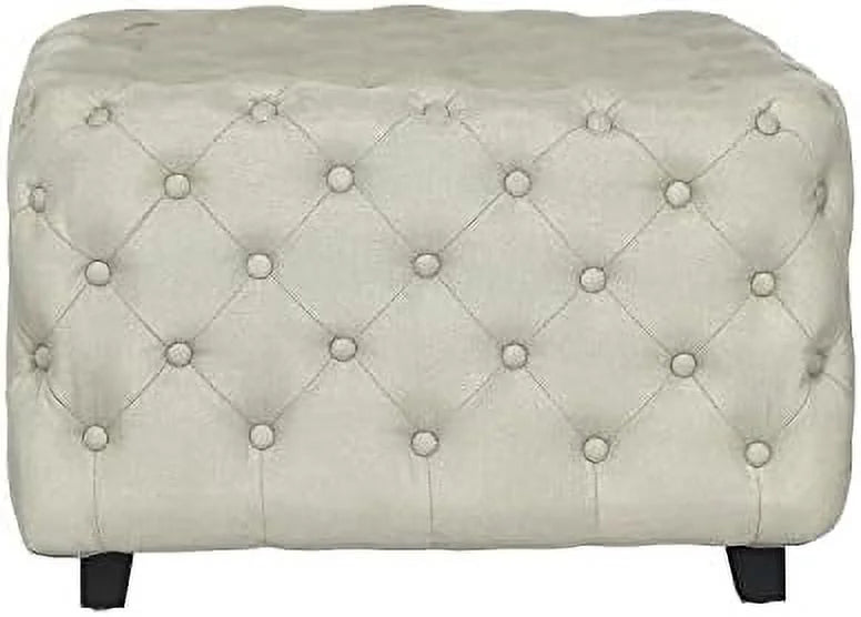 White Sherpa Ottoman Bench Q8915