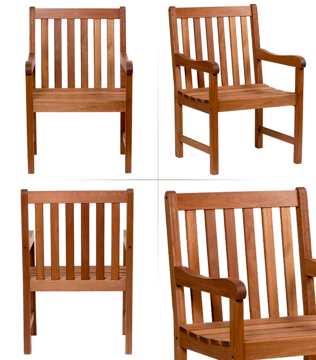 Solid Wood Rectangular Patio Dining Set F9536