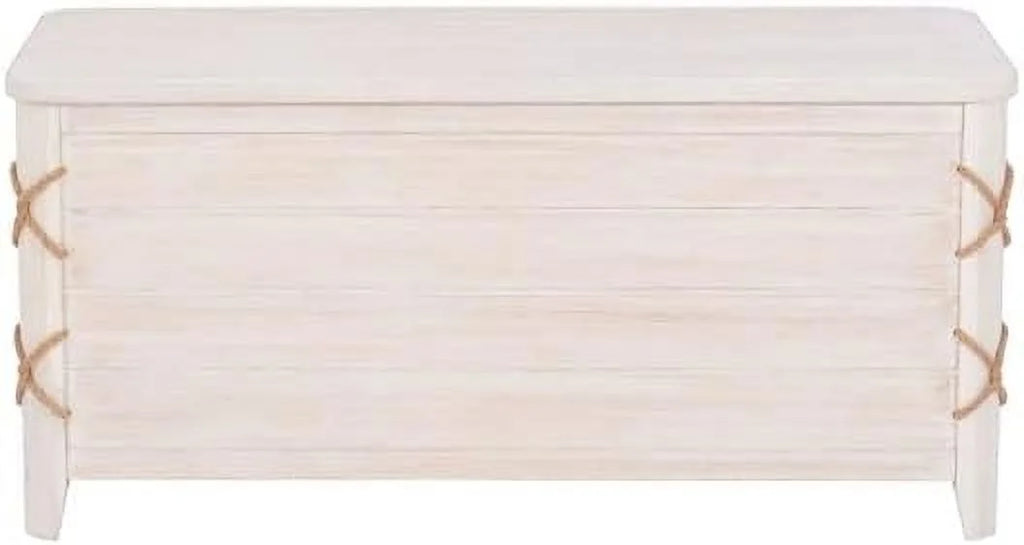 White Wood Storage Chest C35936