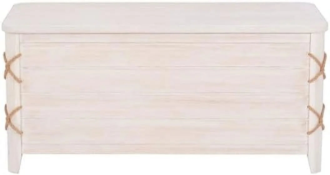 White Wood Storage Chest C35936