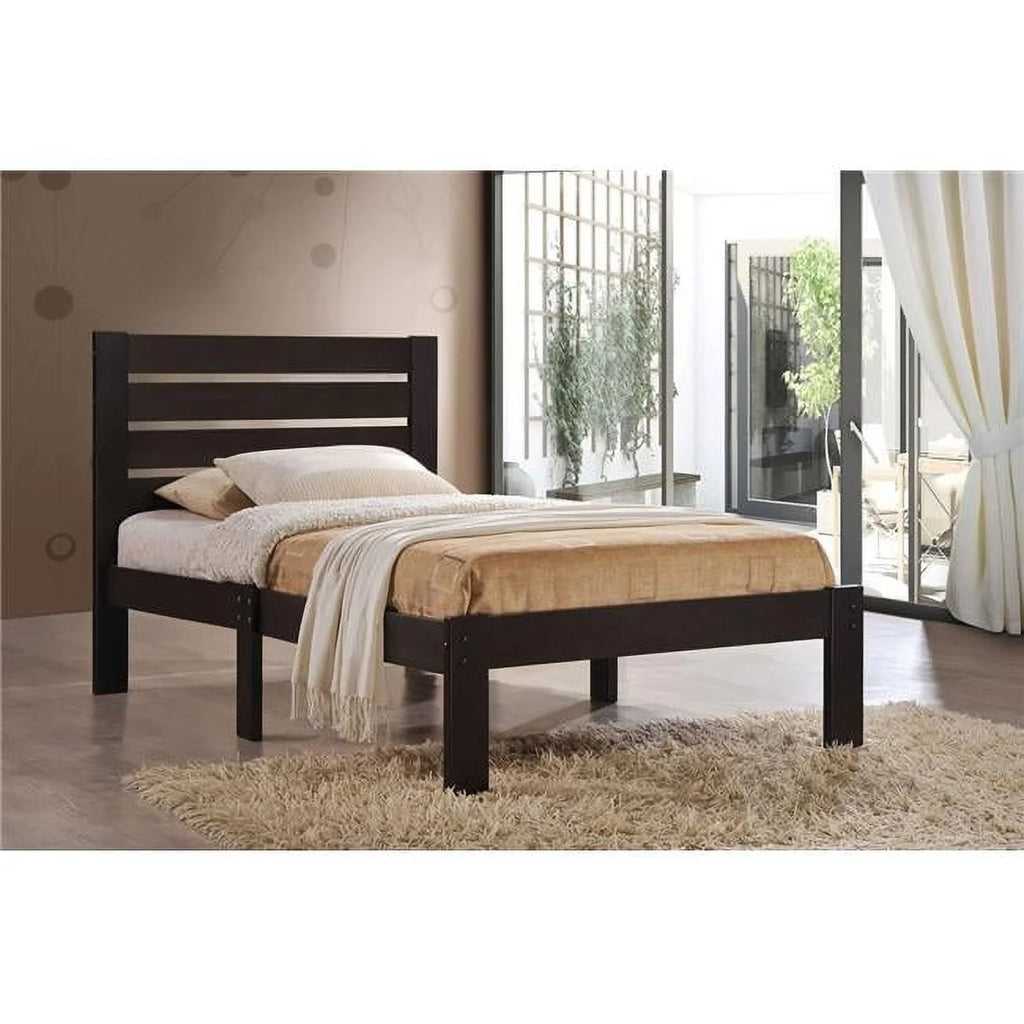 Full Espresso Poplar Wood Bed A966
