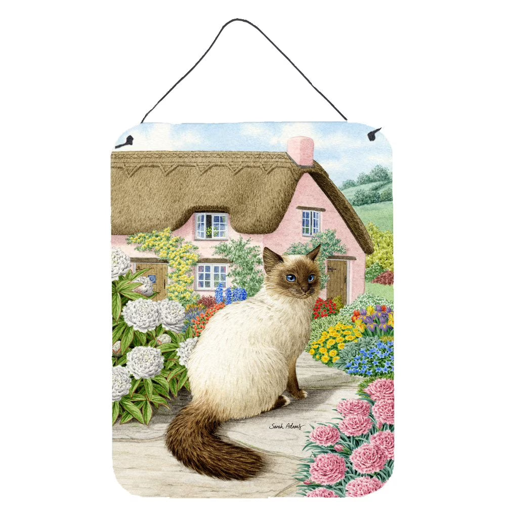 Birman Cat and Cottage Wall Hanging Prints, 12x16, multicolor D4434