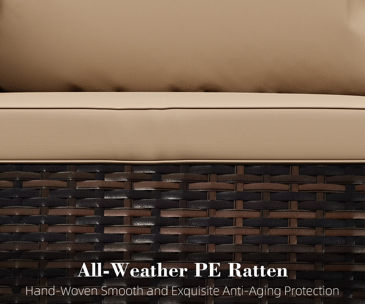 4-Piece Outdoor Rattan Wicker Sofa Set with Cushions & Coffee Table M41079