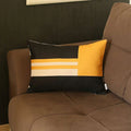 Yellow and Black Geometric Lumbar Throw Pillow E67779