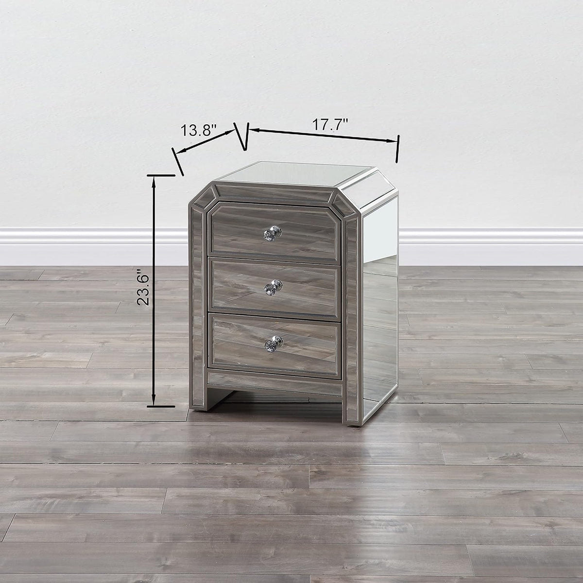 Mirrored Nightstand with 3-Drawers A996477