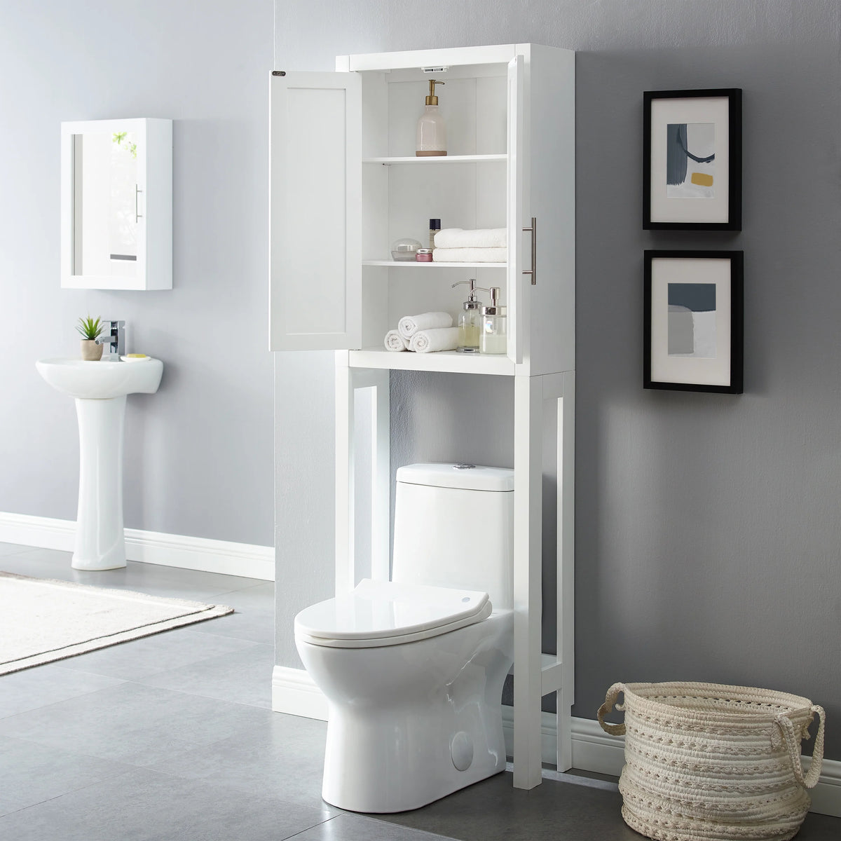 White/Nickel Wood/Metal Spacesaver F85779
