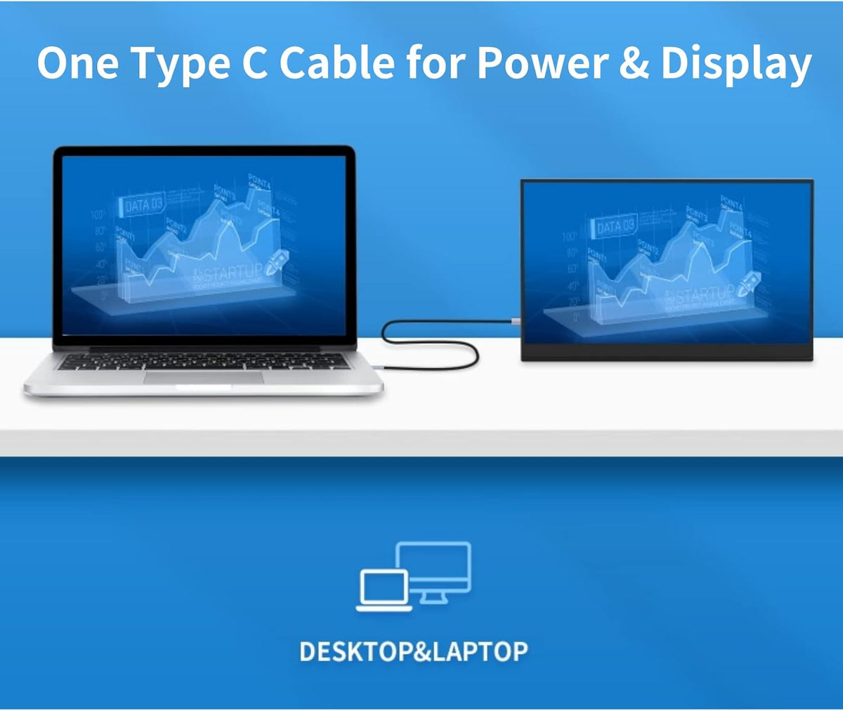 15.6 Inch FHD IPS USB C Portable Monitor with Dual Type C & HDMI Z672213