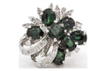 18k White Gold Sapphire Diamond Cluster Ring P674