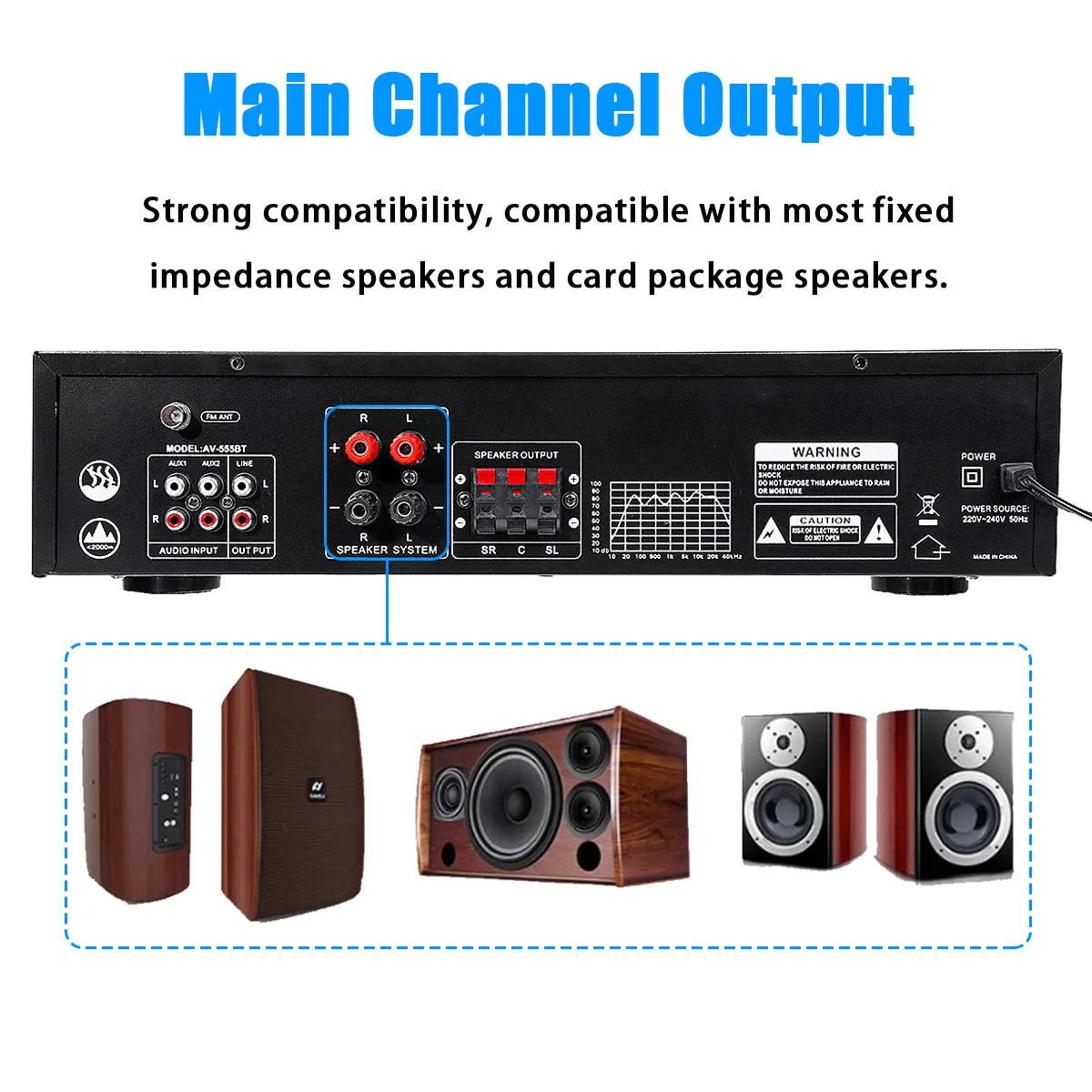 4000W Bluetooth Audio Power Amplifier Receiver J7608