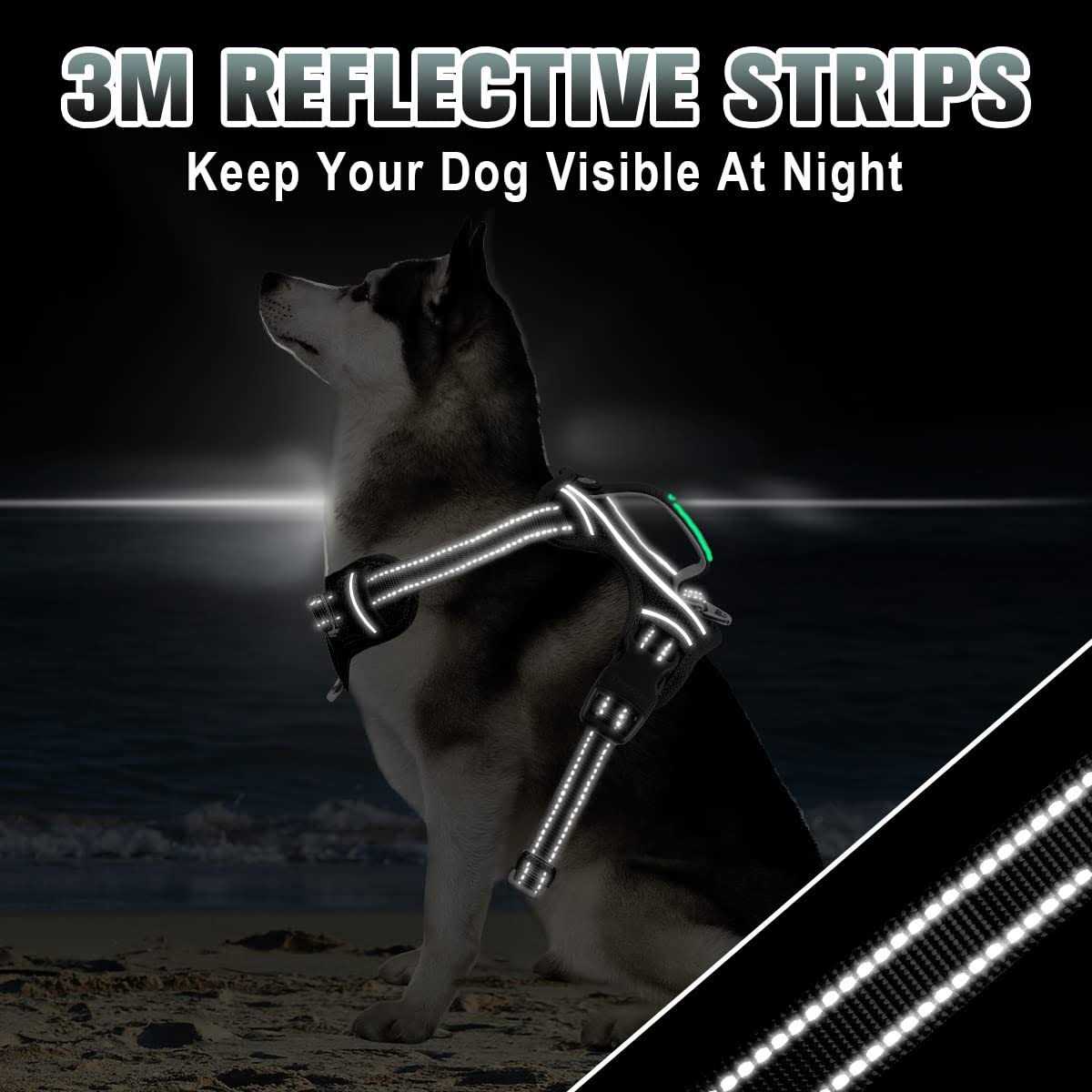 No Pull Reflective Dog Harness with Handle A220963