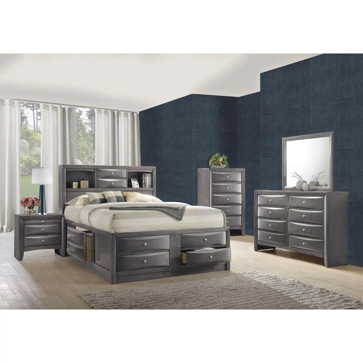Queen Storage 6PC Bedroom Set F676