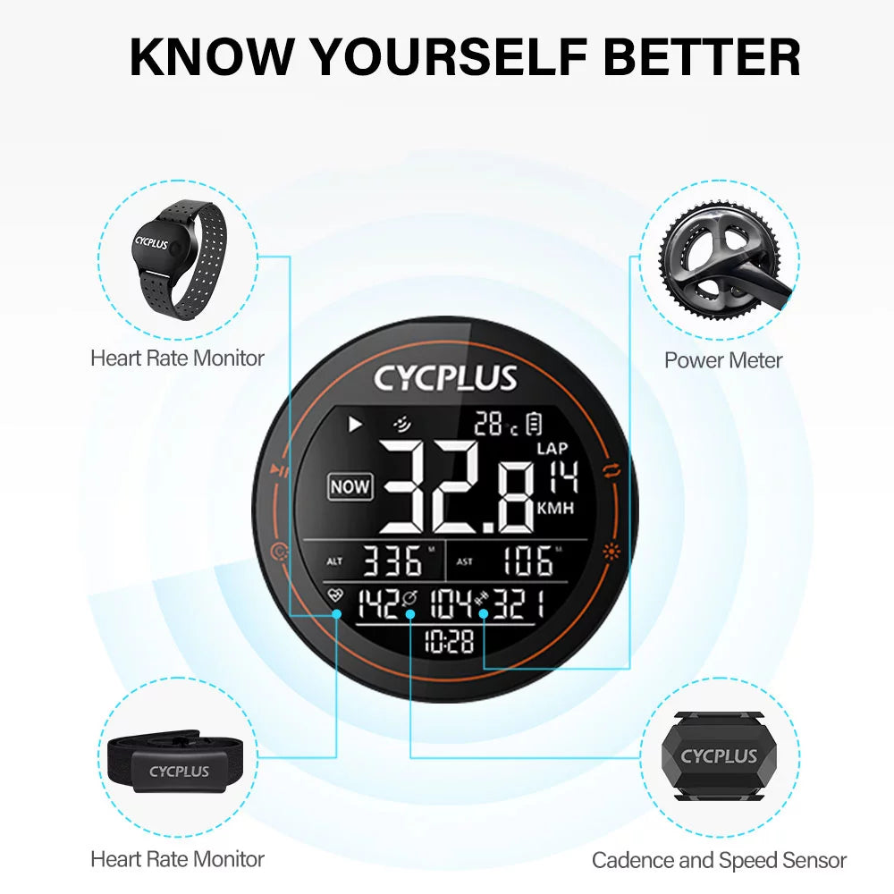 Wireless Bike Computer Speedometer Waterproof with Cadence Sensor Heart Rate Monitor B891416