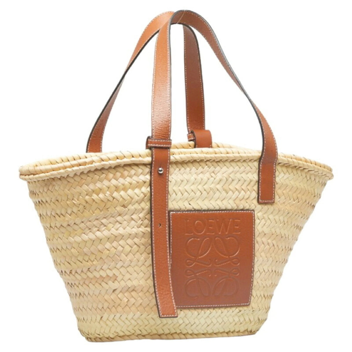 Natural Brown Raffia Leather Small Handbag M5718