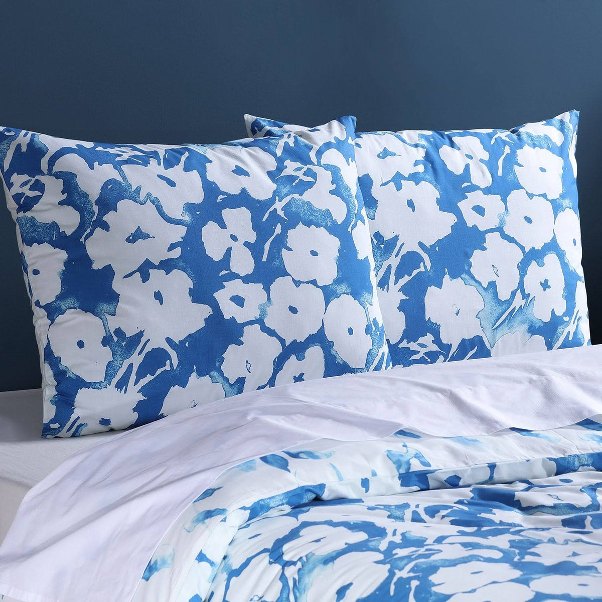 Ocean Blue Cotton Percale Reversible Duvet Cover Set S3522
