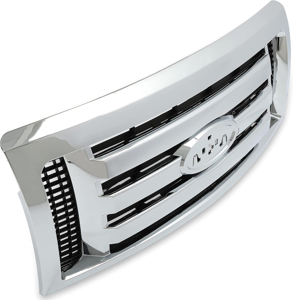 Chrome Silvery Shell and Black Front Bumper Grille Assembly Pack of 2 B52676