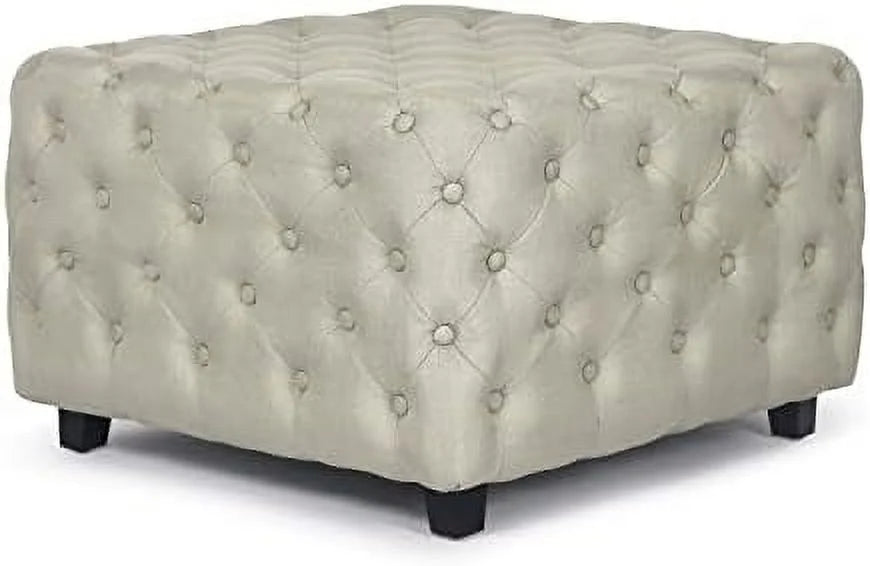 White Sherpa Ottoman Bench Q8915