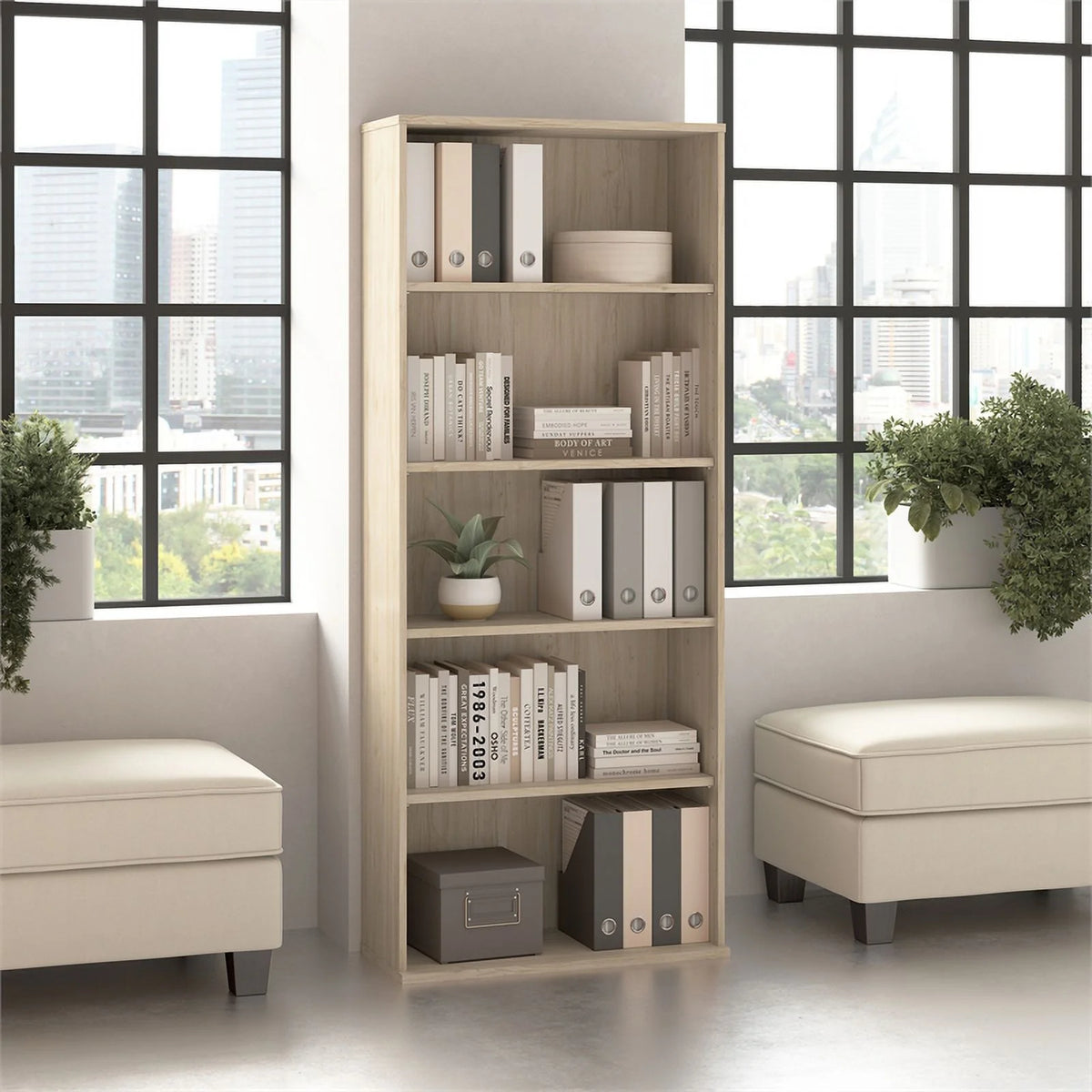 5 Shelf Engineered Wood Bookcase N9672