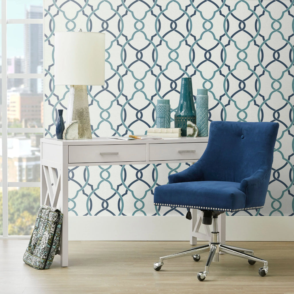 Navy Blue Velvet Office Chair G8303