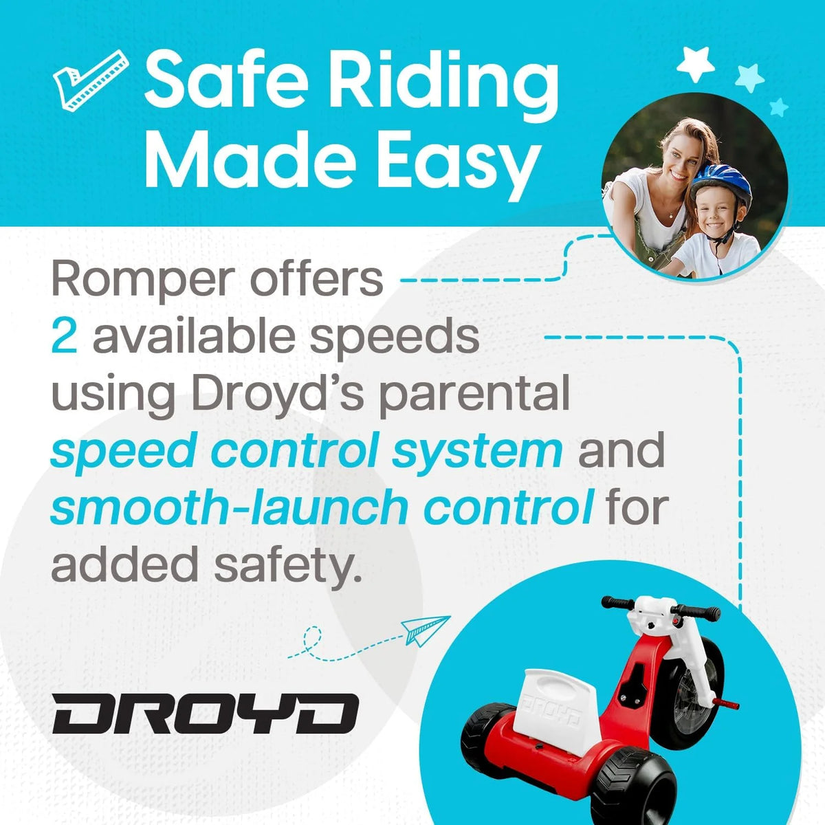 Kids Motorized Tricycle with Parental Speed Control D294