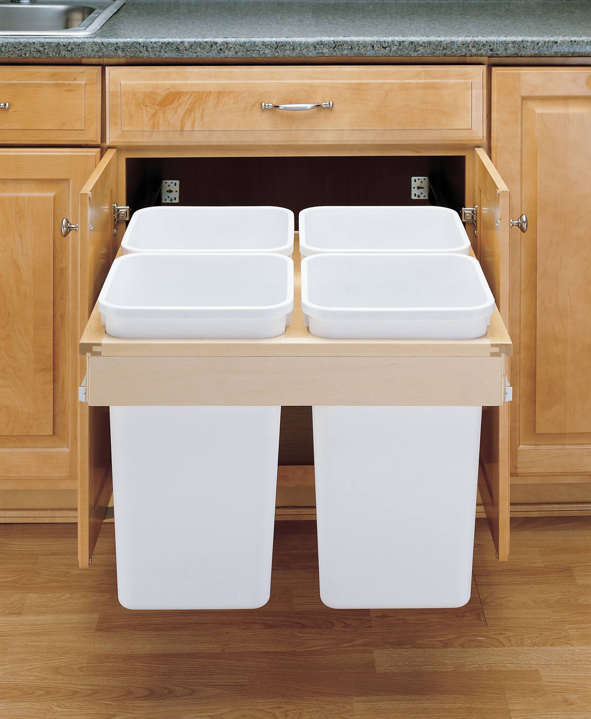 Four 27 Quart Top Mount Waste Containers W886