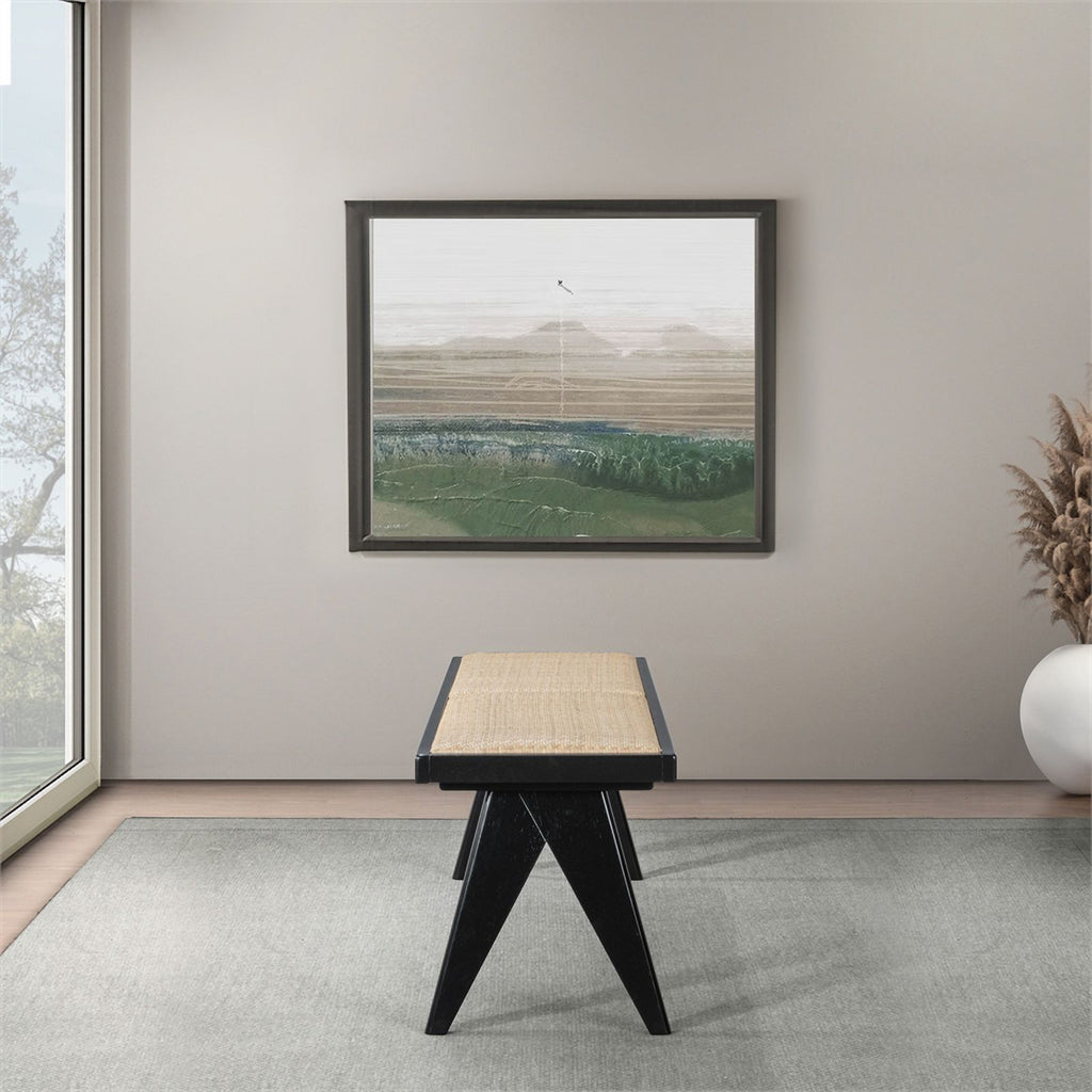 Camel Natural Rattan Dining Bench L76159