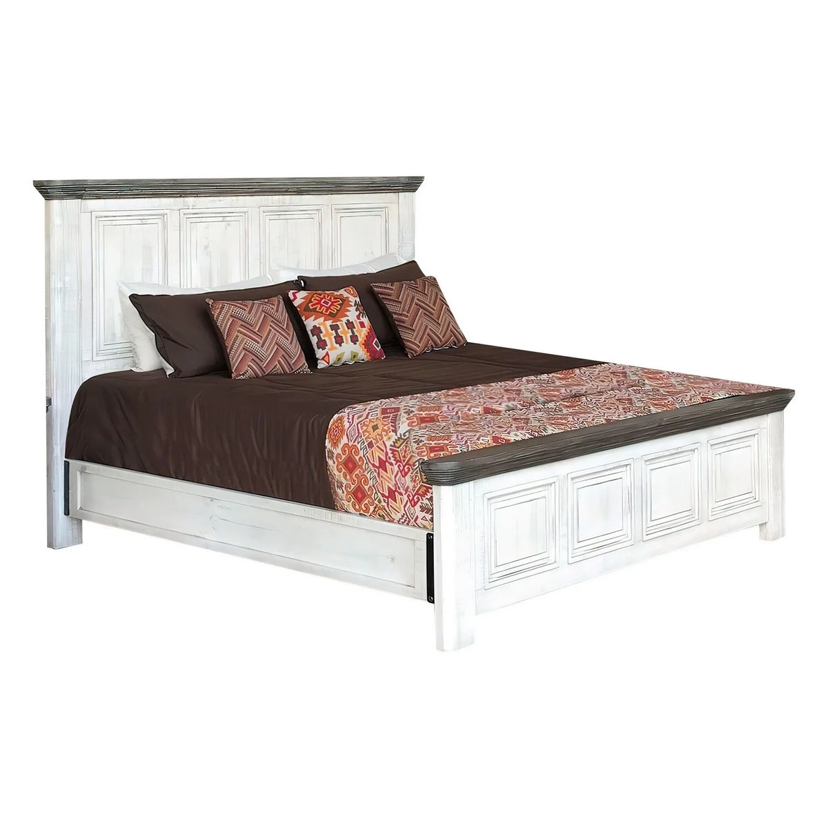 King Size Bed with Rustic Headboard and Footboard S604121