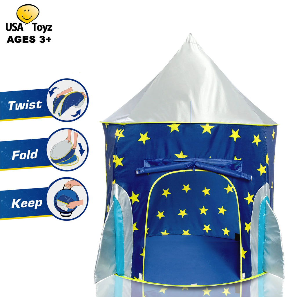 Blue and Gray Polyester Child Play Tent R60486