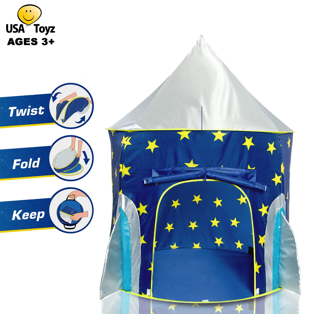 Blue and Gray Polyester Child Play Tent R60486