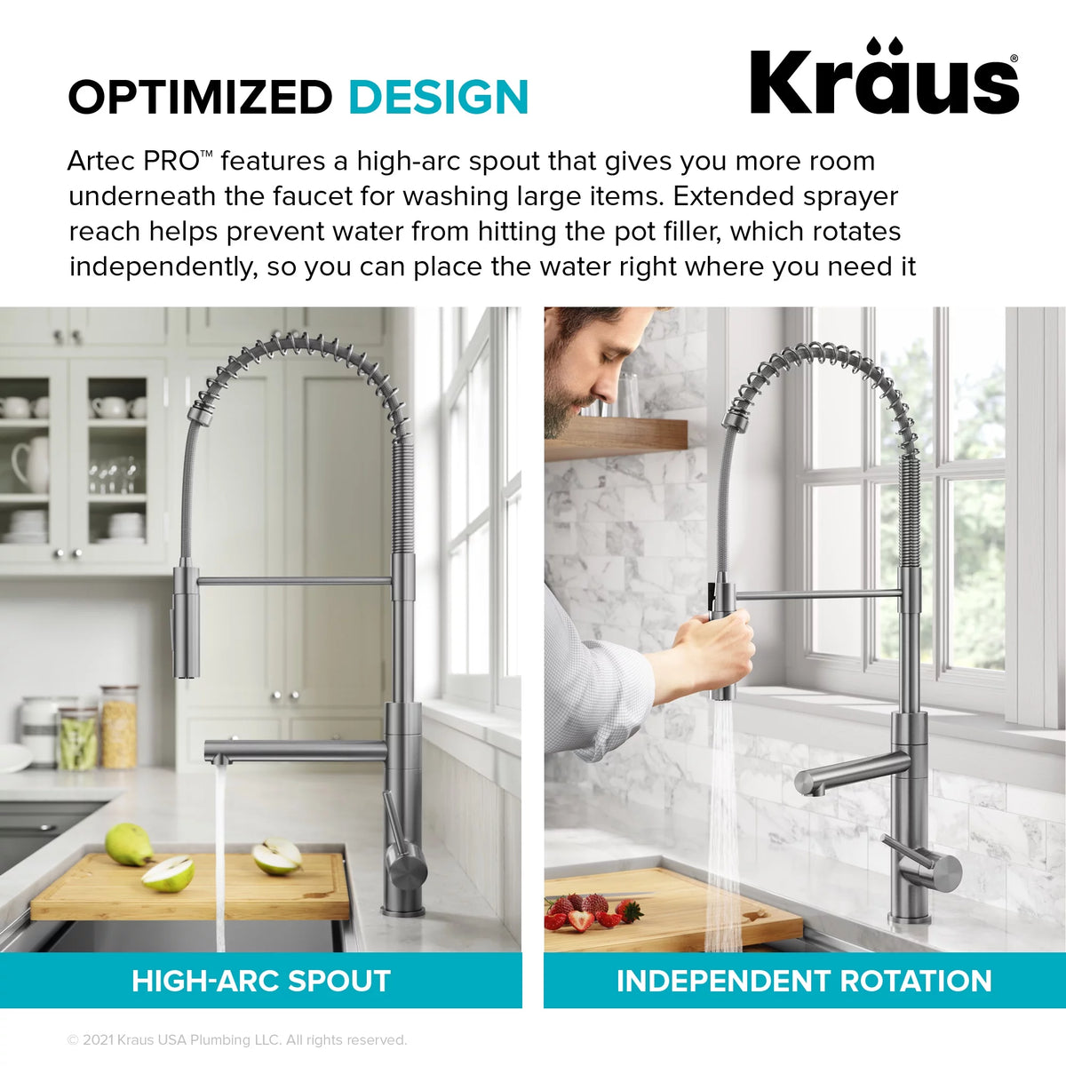 Commercial Style Pull-Down Single Handle Kitchen Faucet with Pot Filler P505