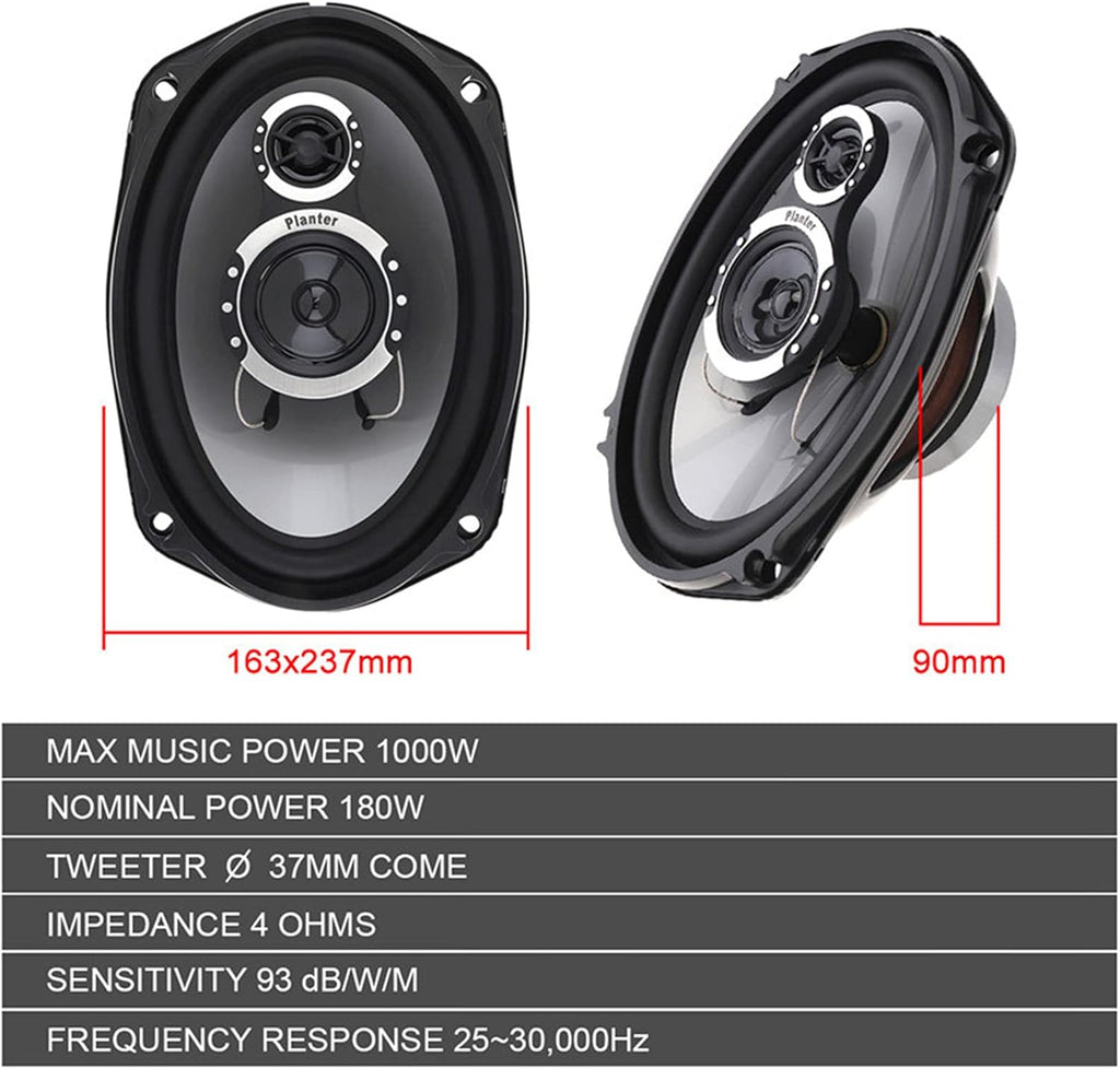 6''x 9'' 3-Way Coaxial Speakers (2 Pack) Y423