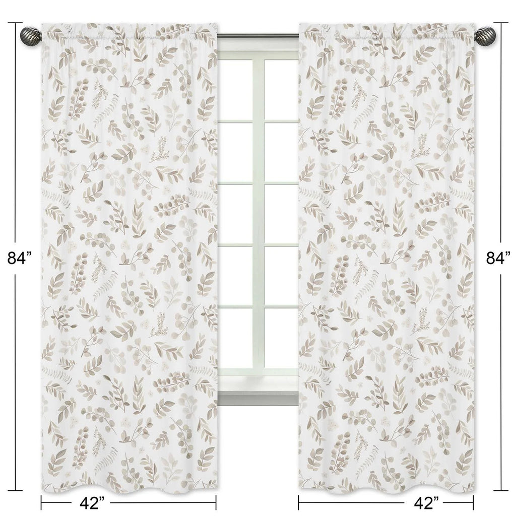 Botanical Taupe Window Panels, Set of 2 Z7249