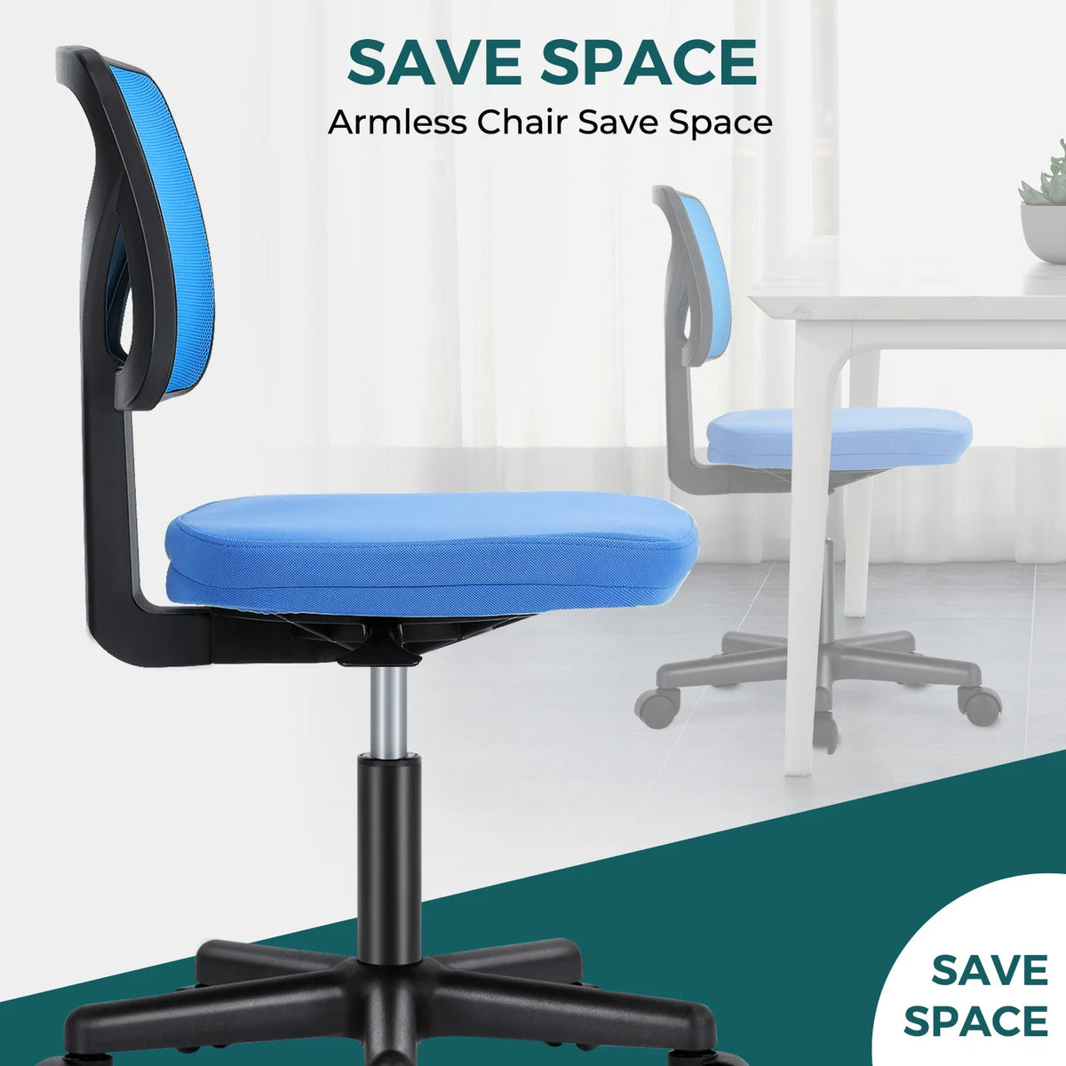Armless Desk Chair with Lumbar Support I486541