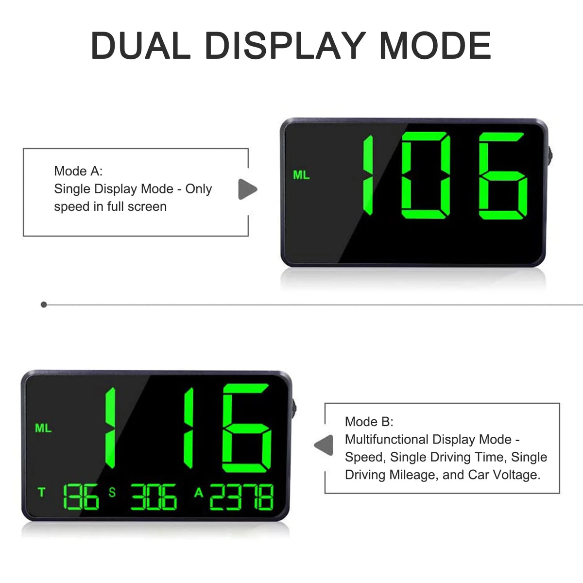 Head Up Display Over Speed Alarm Tired Windshield Y649