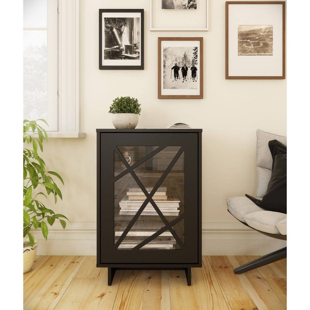 Black 1-Door Storage Cabinet N262449