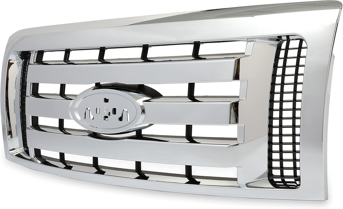 Chrome Silvery Shell and Black Front Bumper Grille Assembly Pack of 2 B52676