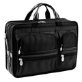Black Nylon Double Compartment Laptop Case I169