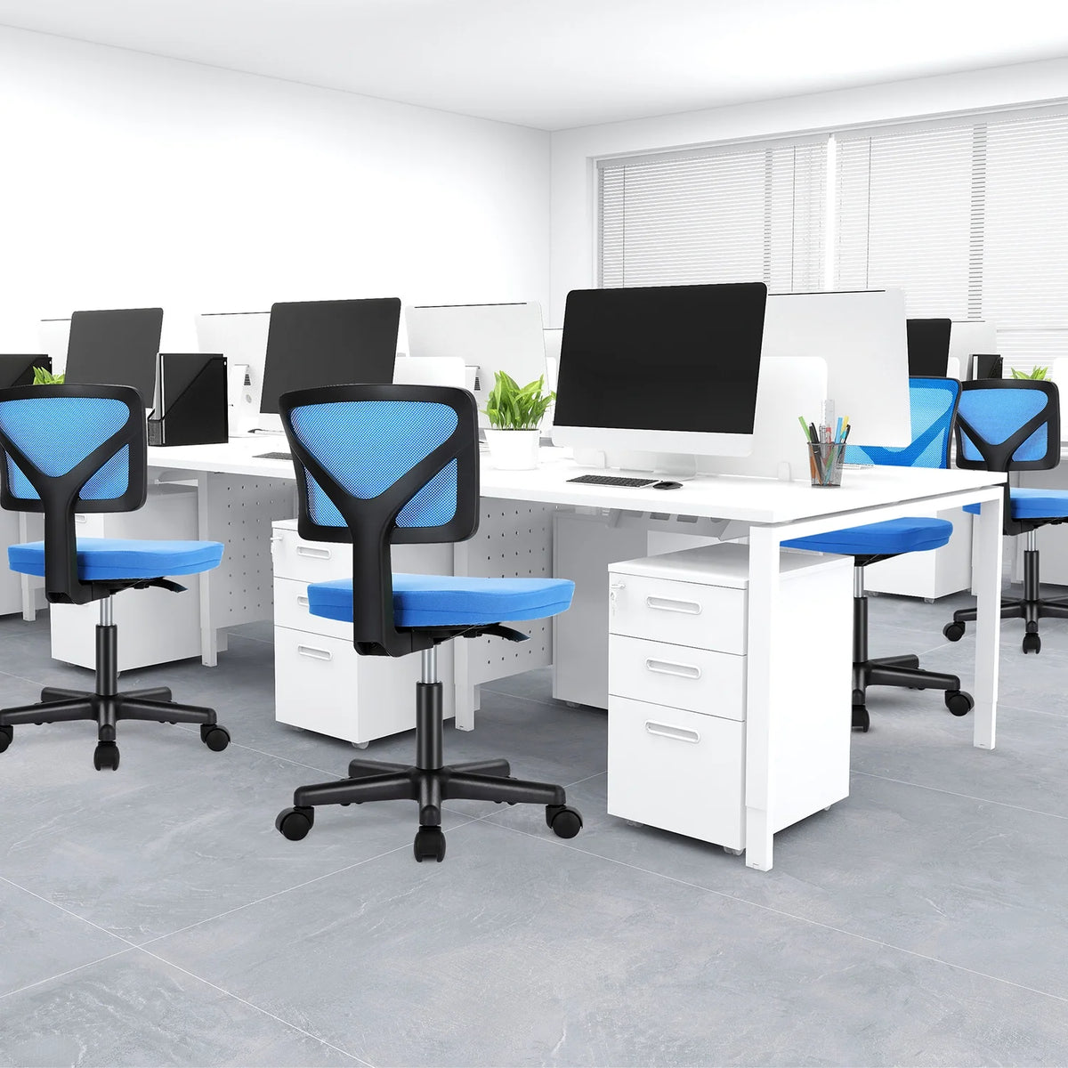 Armless Desk Chair with Lumbar Support I486541