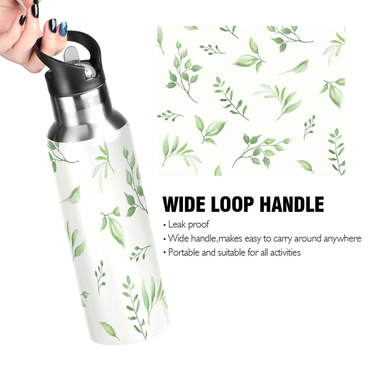 20 OZ Vacuum Insulated Stainless Steel Water Bottle with Straw Lid O560