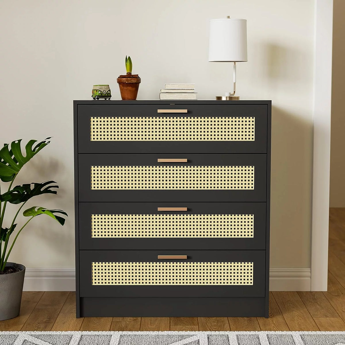 White 4 Drawer Wooden Dresser N699