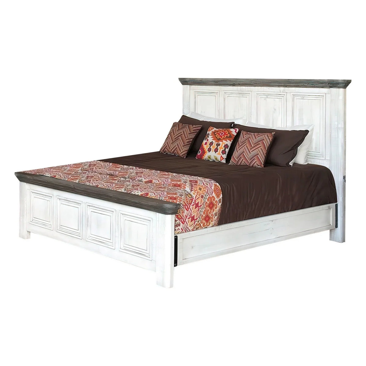 King Size Bed with Rustic Headboard and Footboard S604121