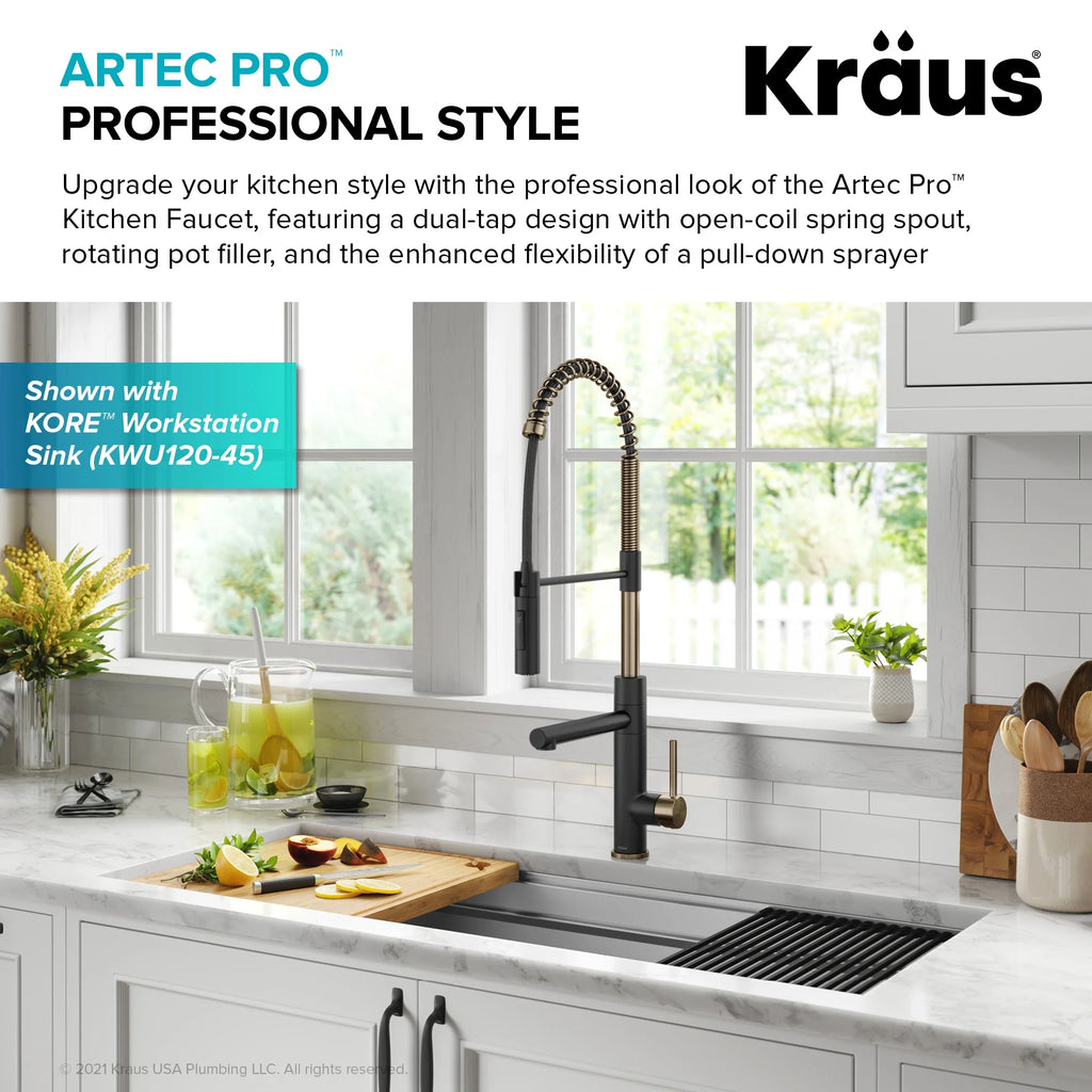 Commercial Style Pull-Down Single Handle Kitchen Faucet with Pot Filler P505
