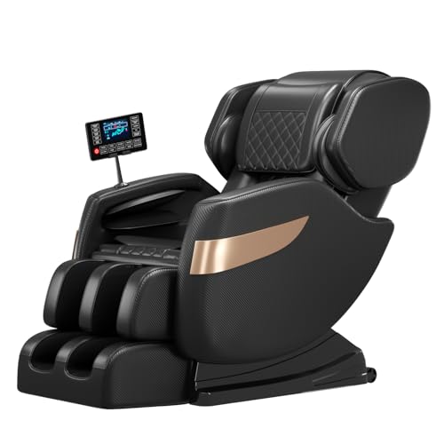 Zero Gravity Full Body Shiatsu Massage Chair with Airbags Foot Massage LCD Control Waist Heater Bluetooth Black Q733