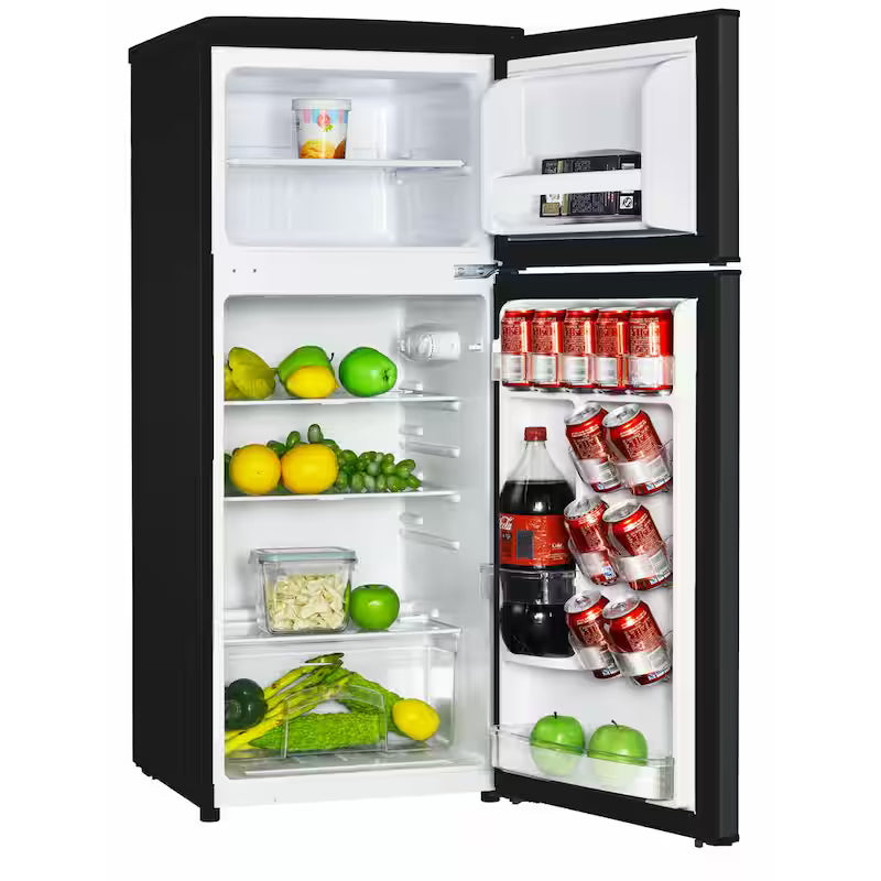 18.5 in. W 4.5 cu. ft. Black 2-Door Mini Refrigerator with Freezer R5195