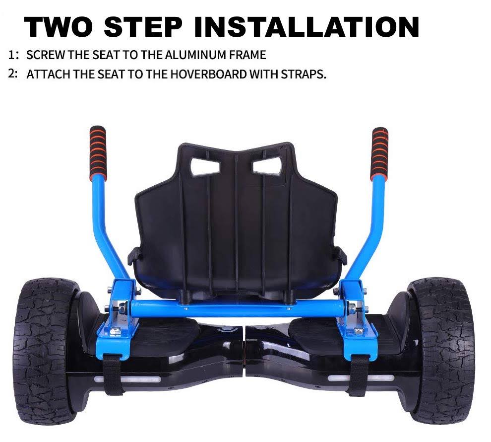 Blue Chrome Hoverboard and Wireless Speaker and Blue Hovercart Z7952
