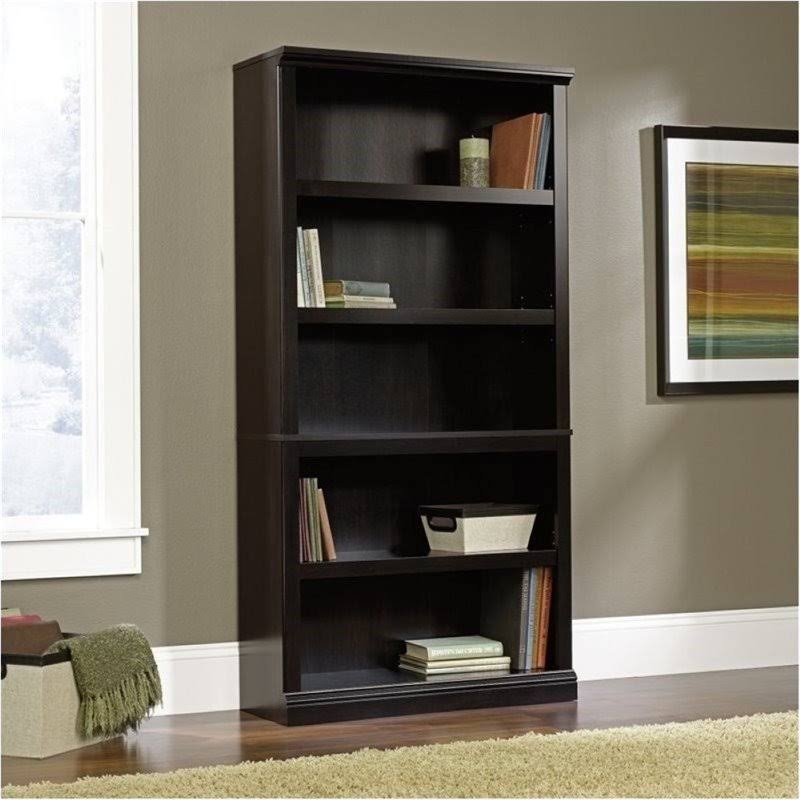5 Shelf Bookcase in Estate Black A7516